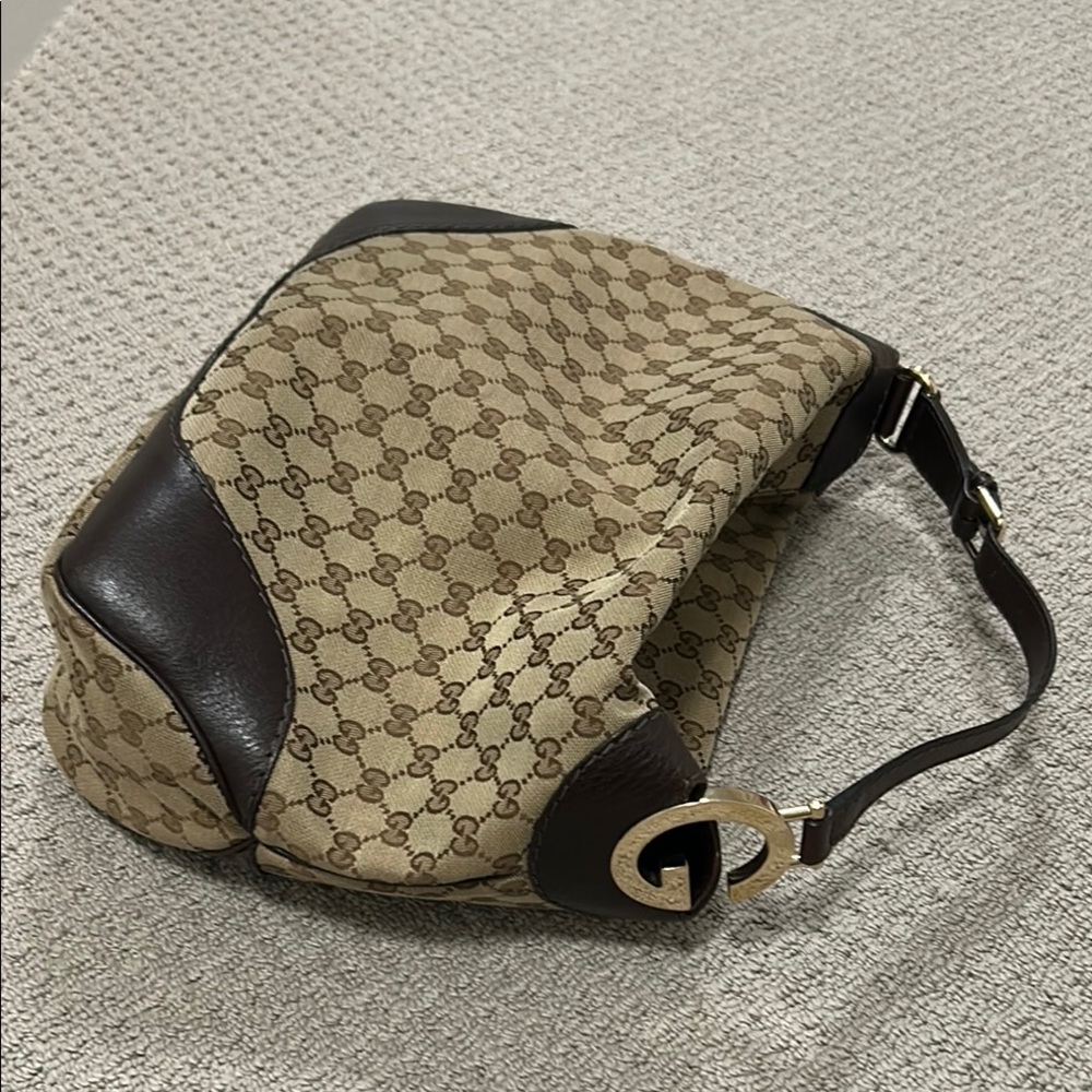 Gucci Monogram Canvas and Leather Bag